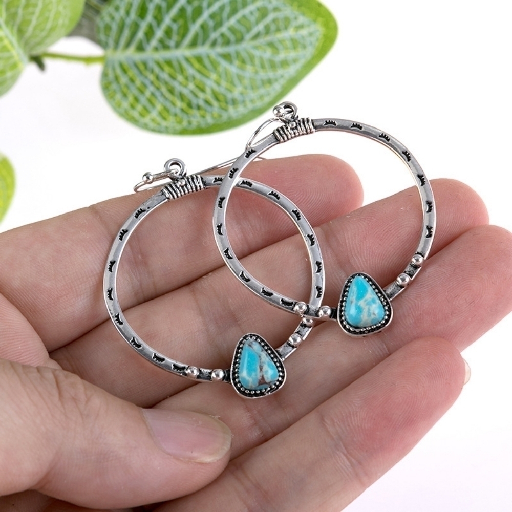 Boho Silver Drop Earrings New - Picture 5 of 5